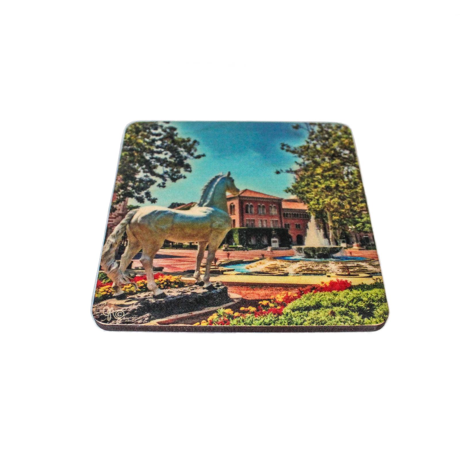USC Traveler Statue Wooden Coaster by Preserve Press image01